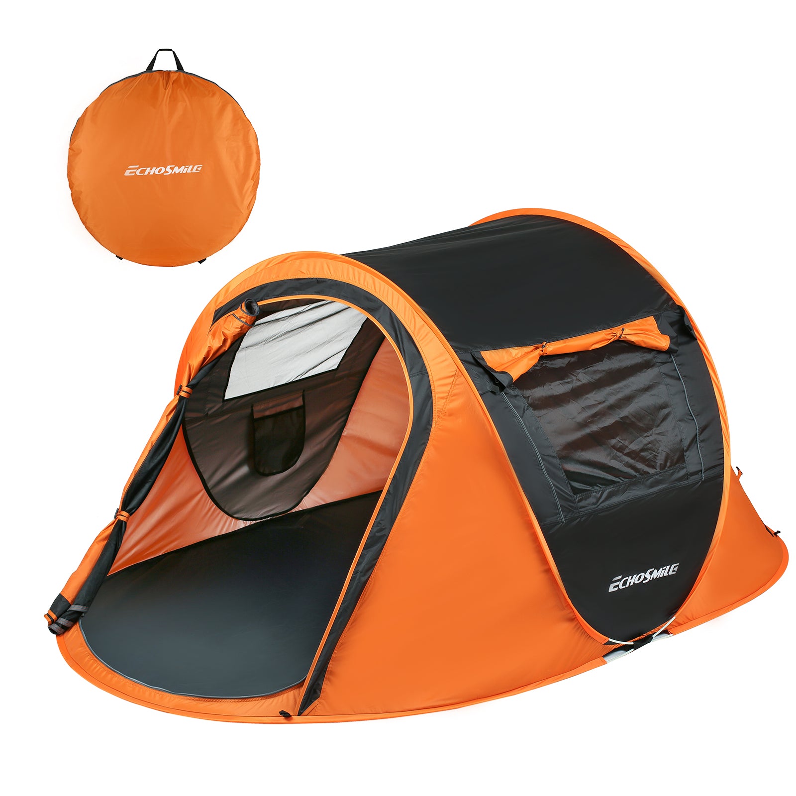 2 Person Black + Orange Pop Up Camping Tent – RigMore In Stock