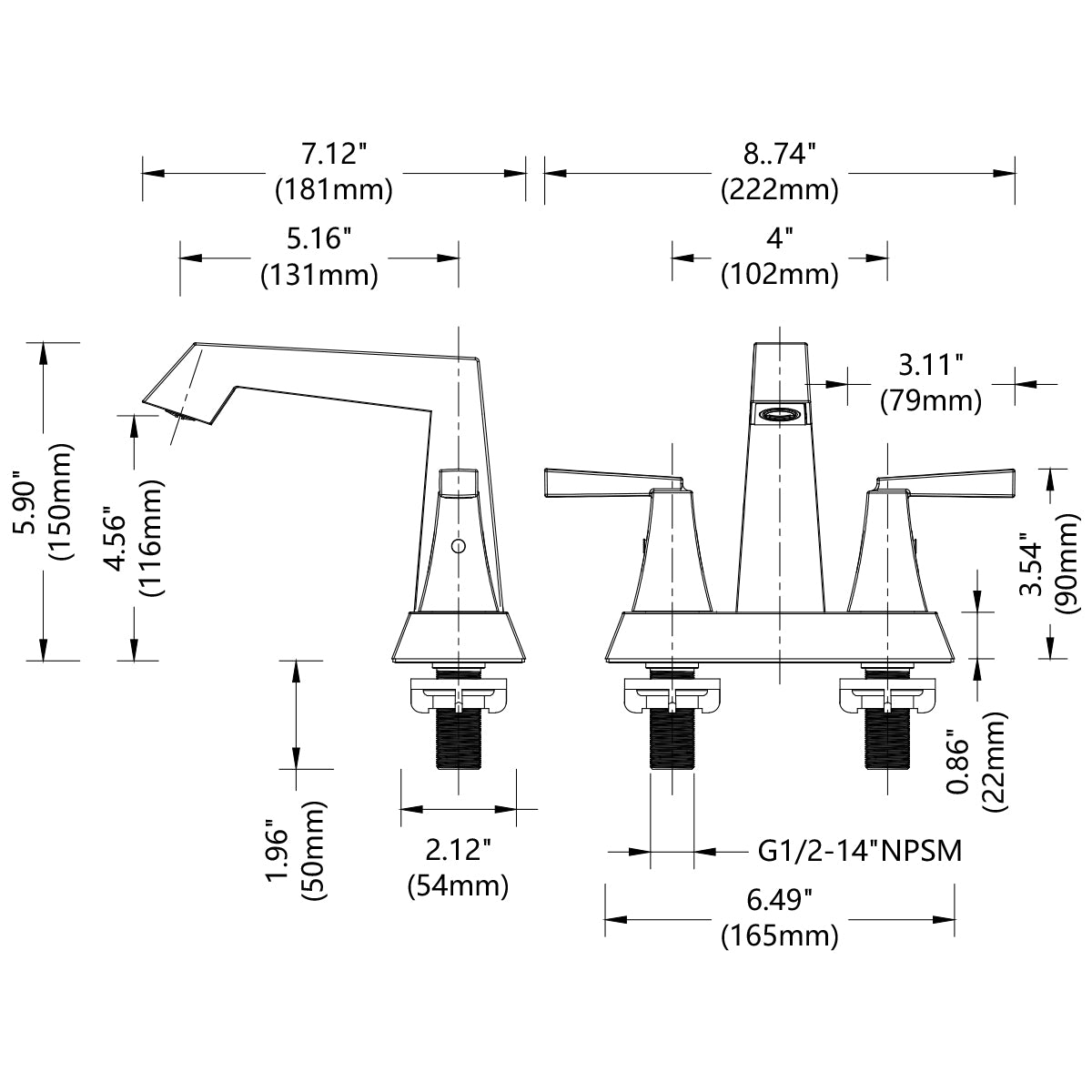 4069-ORB | 2-Handle Bathroom Sink Faucet Oil Rubbed Bronze 4 Inches Centerset Vanity Faucet 3 Hole Bathroom Faucet with Pop Up Drain & Supply Lines Modern Commercial Bathroom Faucets Lavatory Faucet Lead-Free