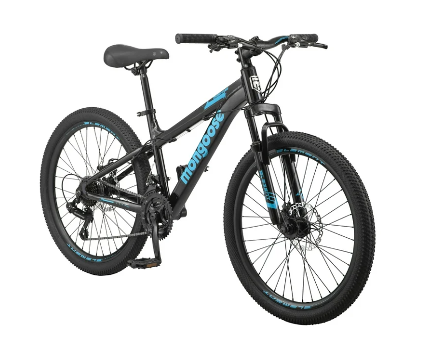 mountainbike mongoose 24 Mongoose Durham Unisex Mountain Bike, Black, 21 Speeds, Ages 12+ – RigMore In Stock