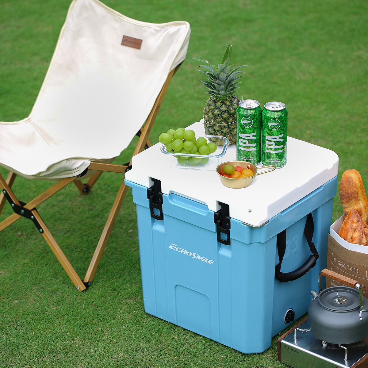 35Qt Blue And White Color-Coordinated Insulated Box