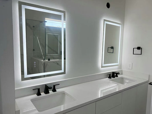 Houston builder customers invited to visit, build 100 houses every year, and found that the RigMore smart mirror has improved the quality of the bathroom in terms of function and temperament, and then decisively modified the plan and bought dozens of them