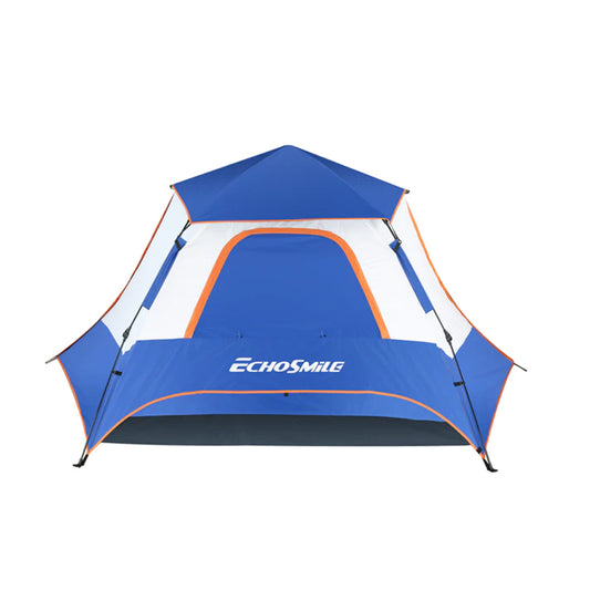 4-Person White + Blue Double Layer Umbrella Tent