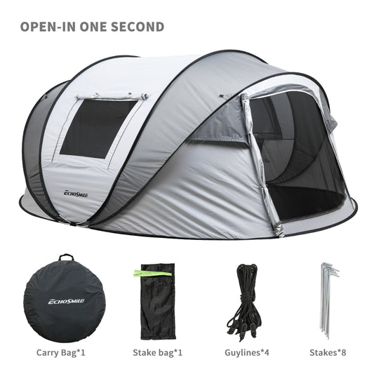 4-6 Persons White + Brown Pop-Up Boat Tent