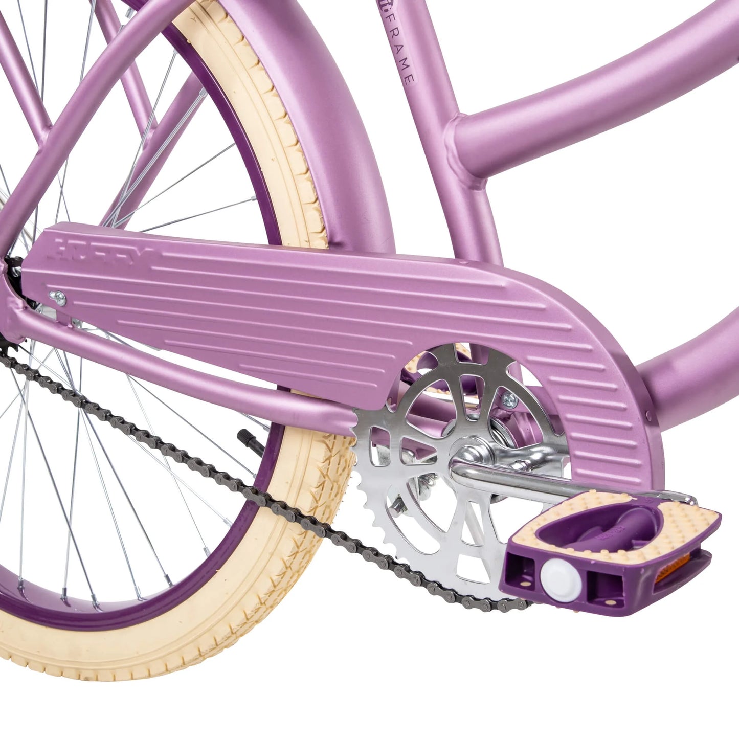 refurbish Huffy Nel Lusso Girls' Cruiser Bike, 24" Wheels, Ages 12+ Years, Purple