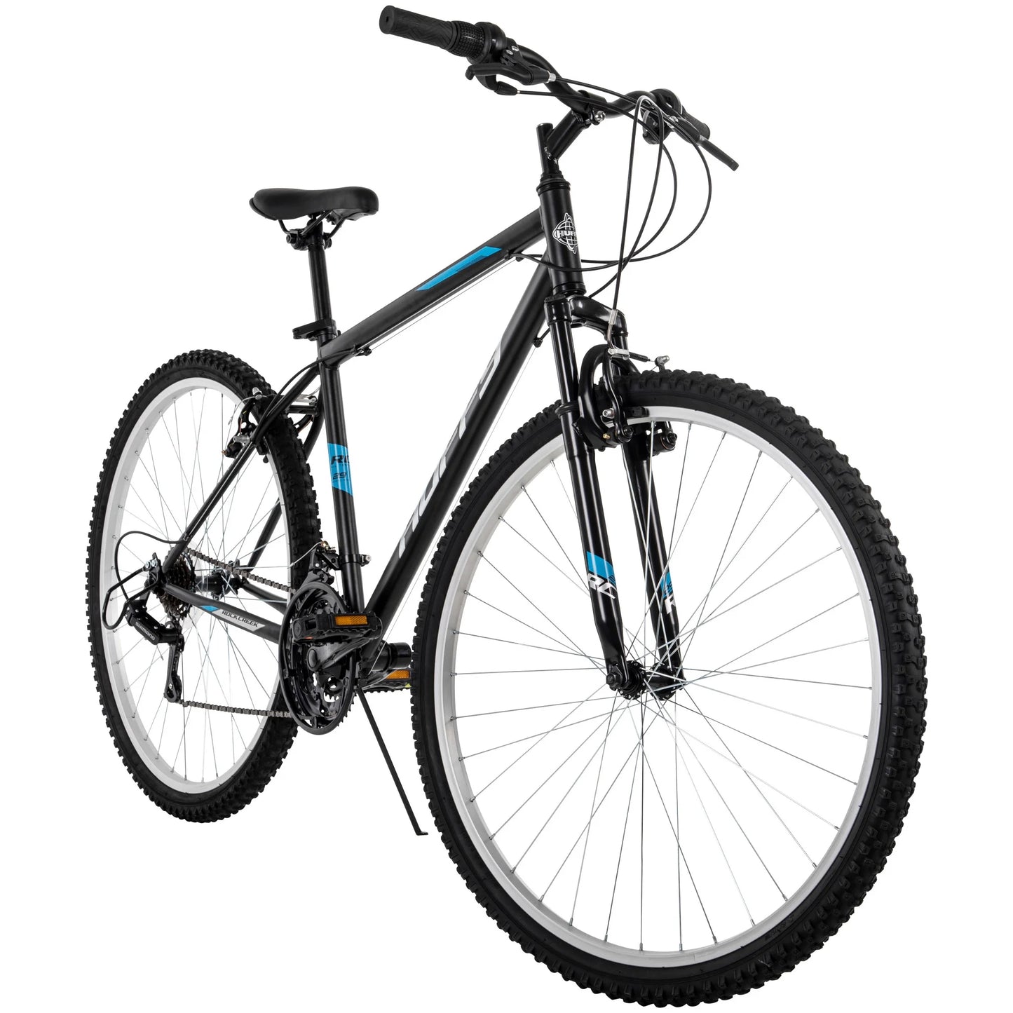 Refurbish Huffy Rock Creek Mountain Bike, 29" Wheels, 18-Speeds, Ages 14+, Black