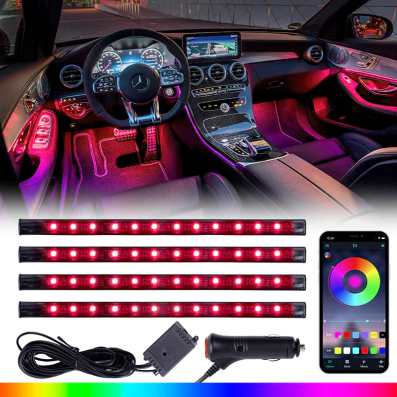 Atmosphere Light -12LED RGB APP-Cigarette Lighter Plug Color Box