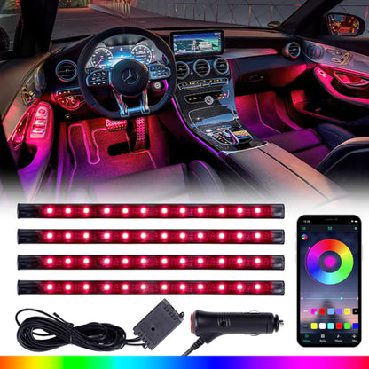 Atmosphere Light -12LED RGB APP-Cigarette Lighter Plug Color Box