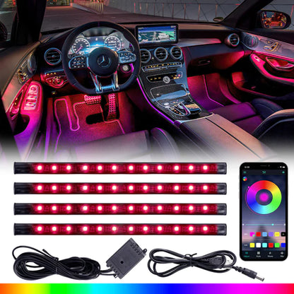 Atmosphere Light -12LED RGB APP-Cigarette Lighter Plug Color Box