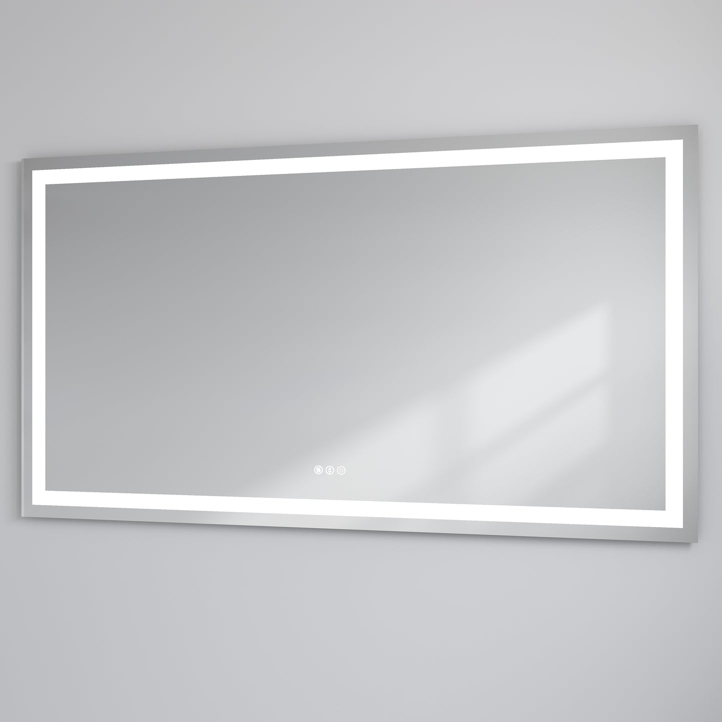 72" x 40"Dokes Frameless Anti-Fog LED Lighted Dimmable Wall Mounted Bathroom Vanity Mirror