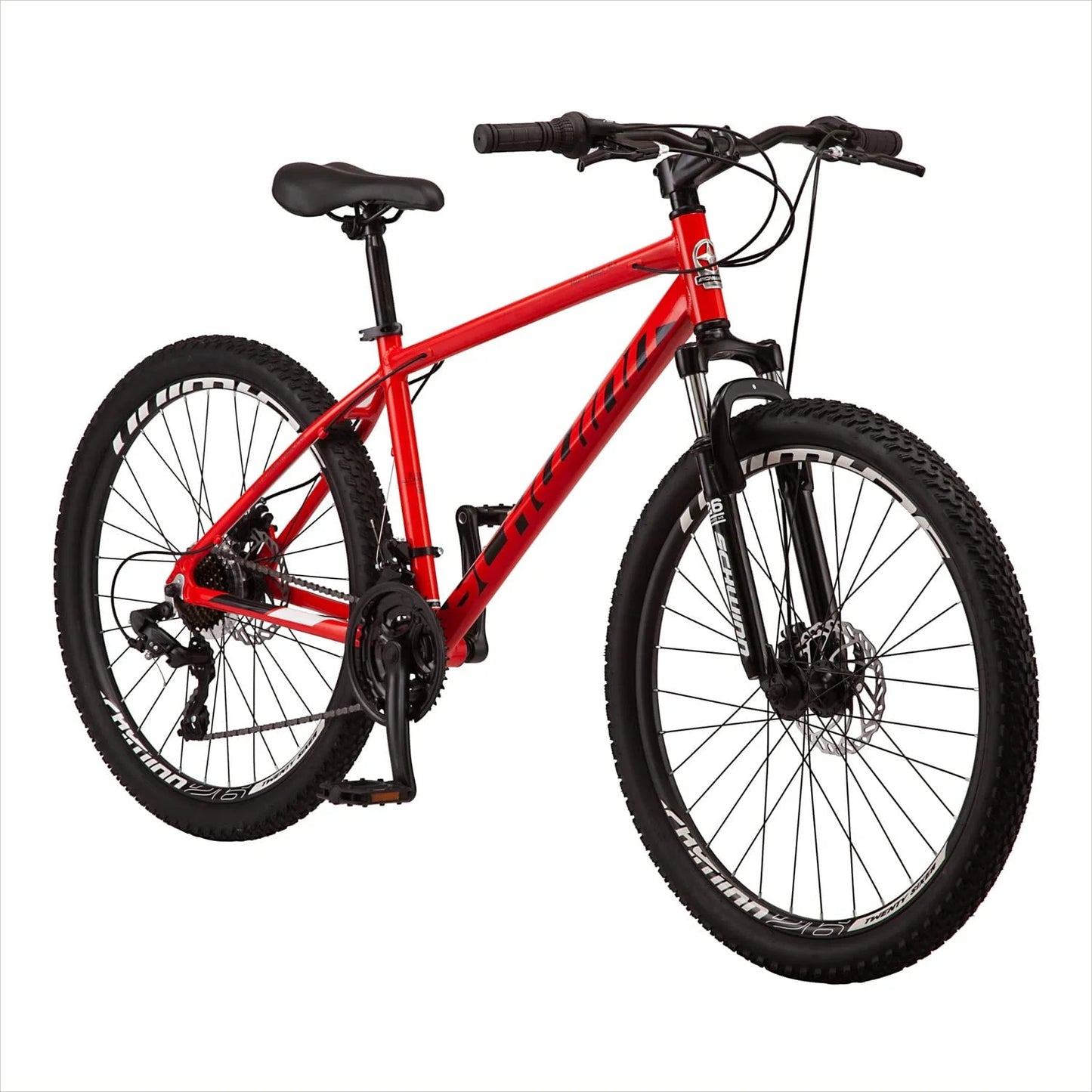 refurbish Schwinn High Timber Youth/Adult Mountain Bike for Men and Women, Aluminum and Steel Frame Options, Speeds Options, Inch Wheels Red/Black 26-Inch Wheels Aluminum Frame and Disc Brakes