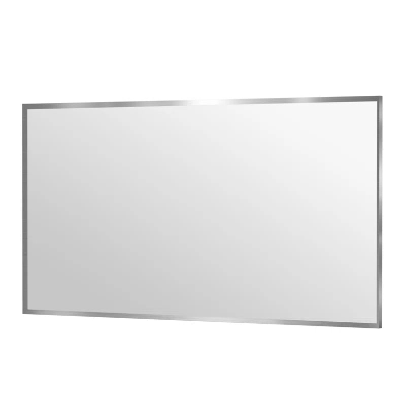 55" x 30"( Silver)Lesamuel Wall Mounted Vanity Mirror w/ Aluminum Frame for Bedroom, Entryway, Living Room