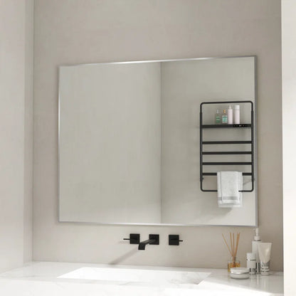 40" x 32"(Silver) Lesamuel Wall Mounted Vanity Mirror w/ Aluminum Frame for Bedroom, Entryway, Living Room