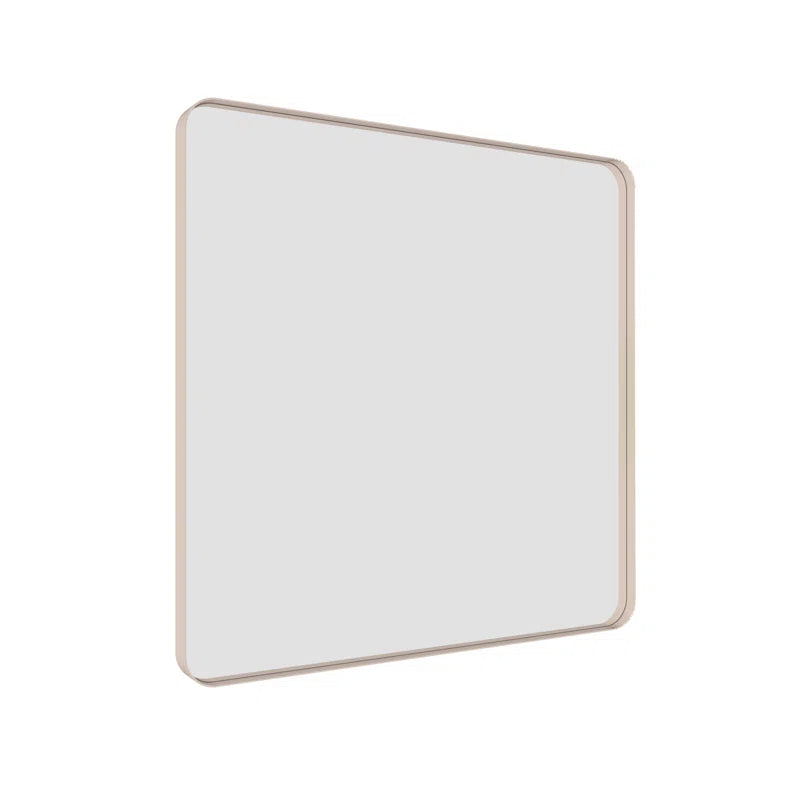 30" x 30" (Silver) Filleted Corner Wall Mounted Mirror, Bathroom Mirror, Vanity Wall Mirror With Metal Frame