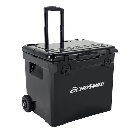 45QT New Black Insulated Box with Wheels and Trolley