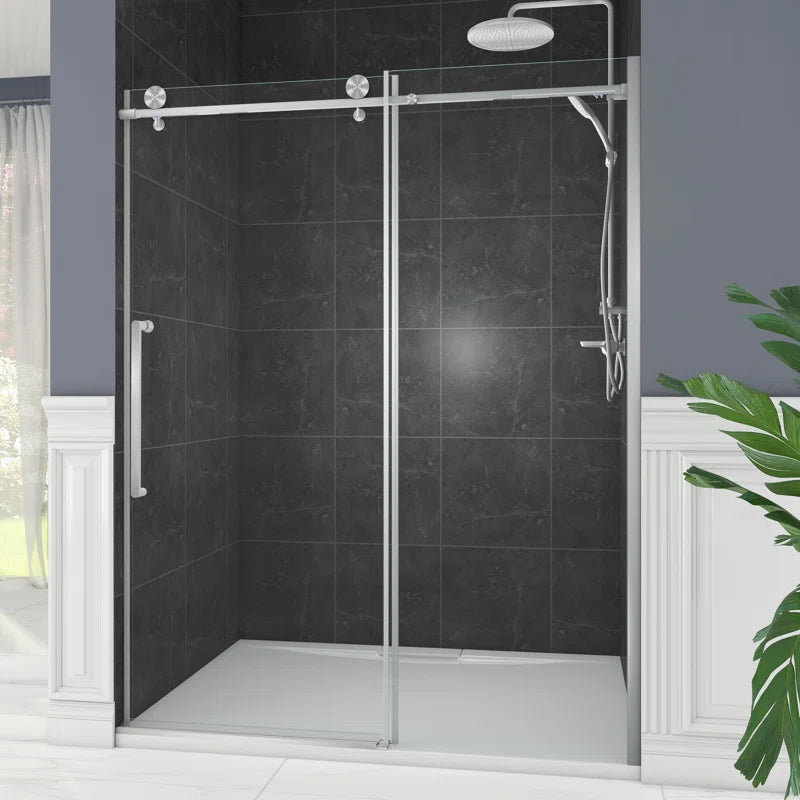 60" W x 76" Sliding Frameless Shower Door