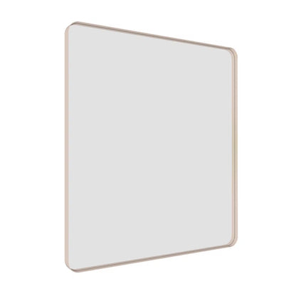 32" x 36" (Silver) Filleted Corner Wall Mounted Mirror, Bathroom Mirror, Vanity Wall Mirror With Metal Frame