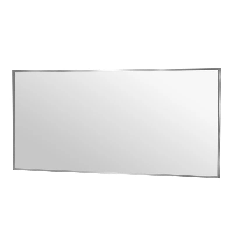 72" x 32"（Silver）Lesamuel Wall Mounted Vanity Mirror w/ Aluminum Frame for Bedroom, Entryway, Living Room