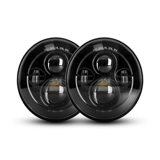 DOT 7inch Headlight Without Aperture – Black – Black Box