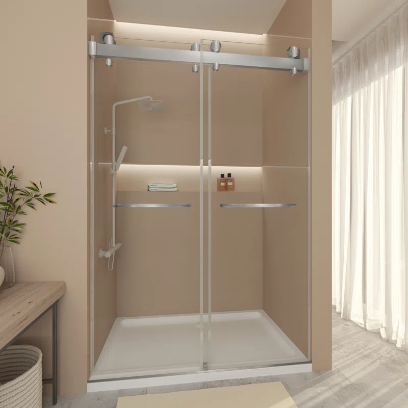 60" W x 79" H Frameless Shower Door with Advanced Closing System