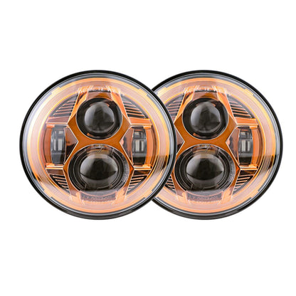7 Inch Spider Headlight Without Aperture – Orange – Black Box
