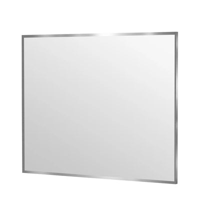 40" x 32" (Silver) Filleted Corner Wall Mounted Mirror, Bathroom Mirror, Vanity Wall Mirror With Metal Frame