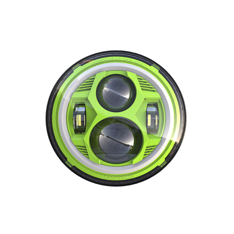 7 Inch Spider Headlight With Aperture – Green – Single Black Box