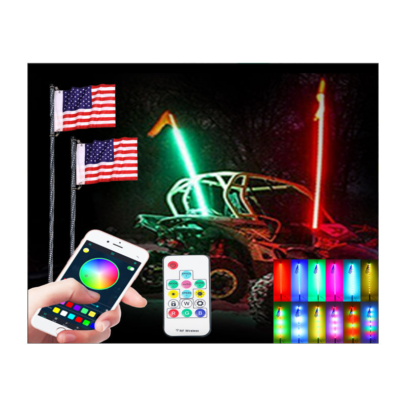 1-2  1.5M App+Control Box USA Flag 2 Pcs