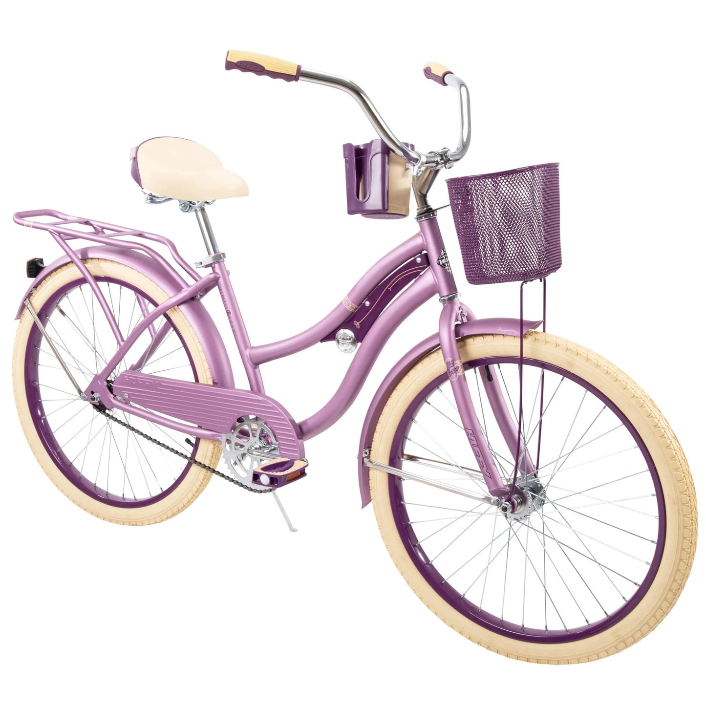 refurbish Huffy Nel Lusso Girls' Cruiser Bike, 24" Wheels, Ages 12+ Years, Purple