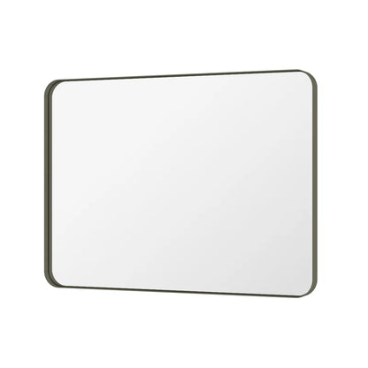 48" X 36" (Silver) Filleted Corner Wall Mounted Mirror, Bathroom Mirror, Vanity Wall Mirror With Metal Frame