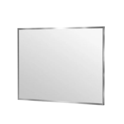 48" x 36" (Silver) Lesamuel Wall Mounted Vanity Mirror w/ Aluminum Frame for Bedroom, Entryway, Living Room