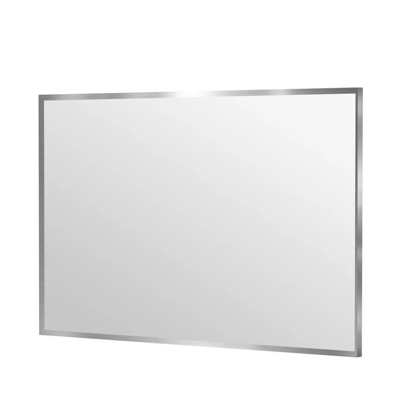 48" x 32"(Silver)Lesamuel Wall Mounted Vanity Mirror w/ Aluminum Frame for Bedroom, Entryway, Living Room