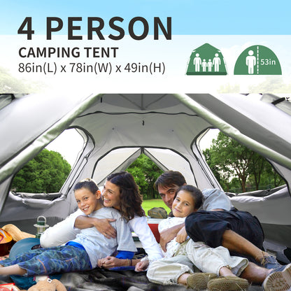 4-Person White + Gray Double Layer Umbrella Tent