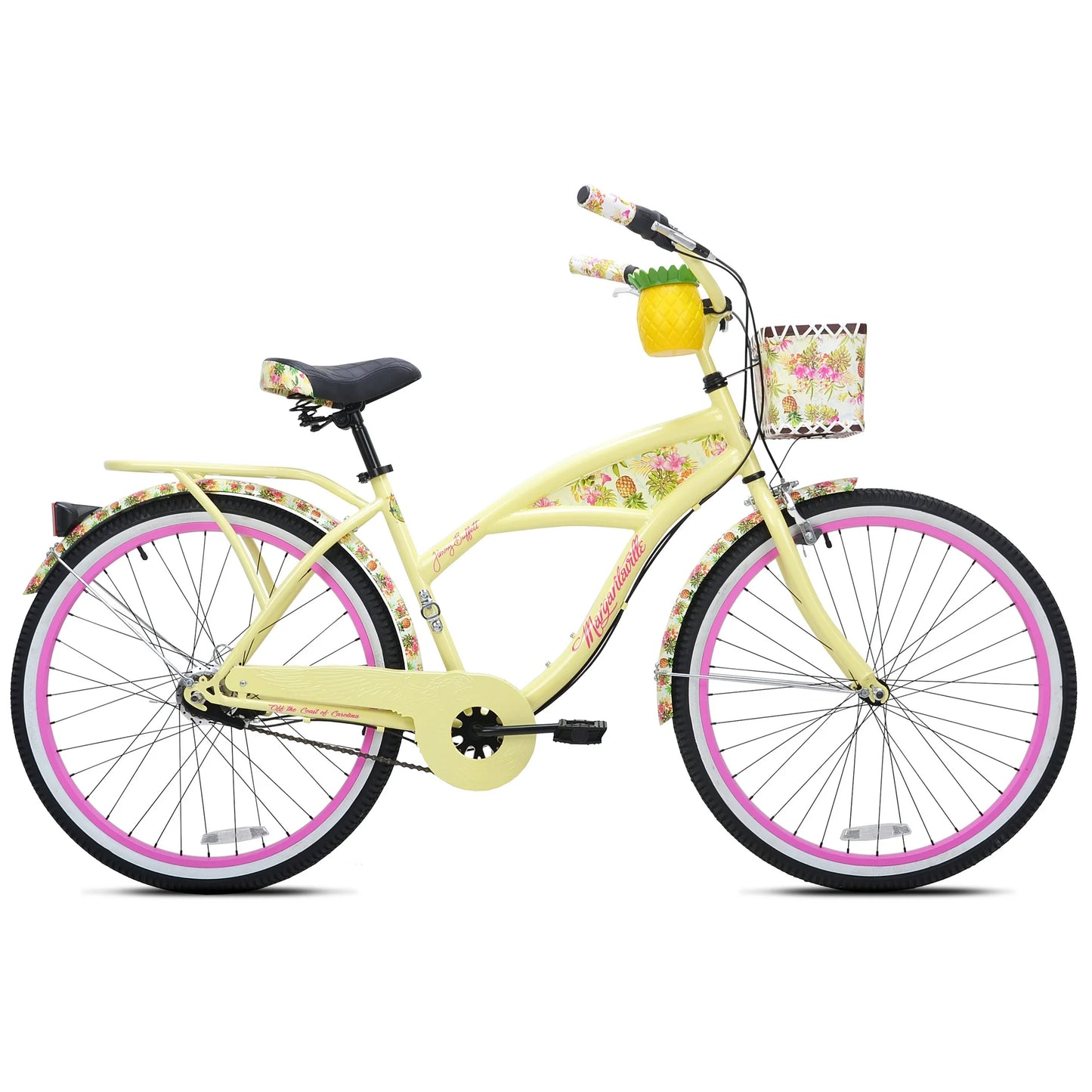 Refurbish Kent Margaritaville 3-Speed Cruiser Bike, 26" Wheels, Yellow