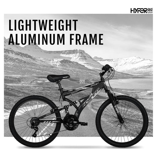 refurbish  Hyper Bicycles Havoc Mountain Bike, 24" Wheels, Youth Ages 10-14 Years Old, Black