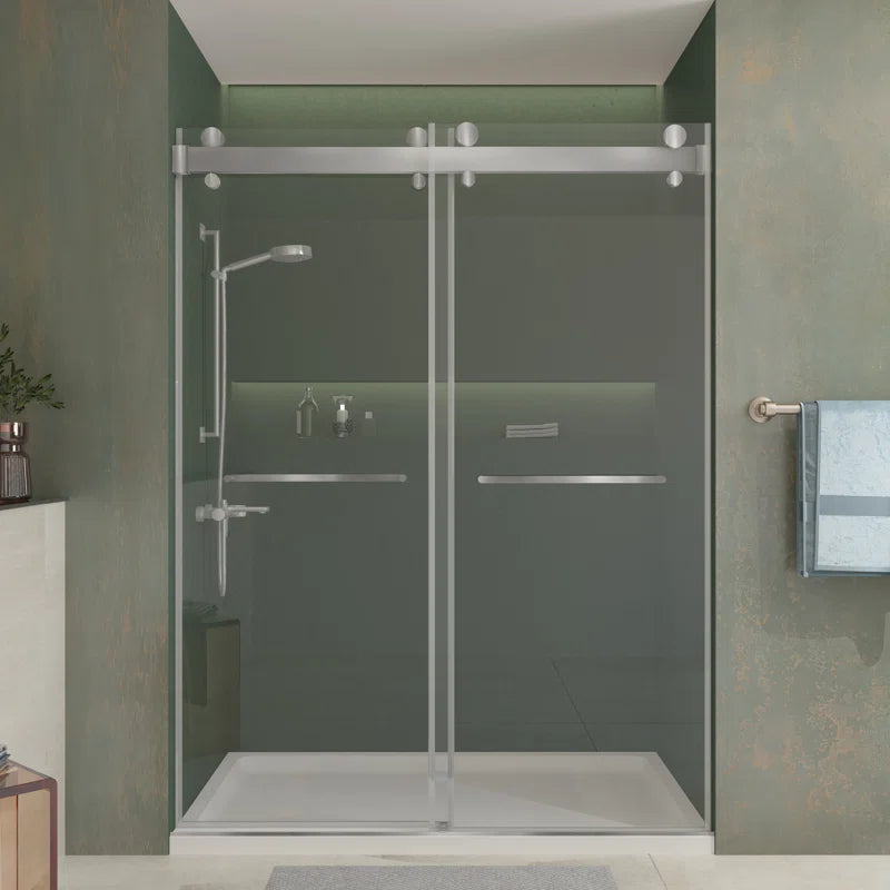 73" W x 79" H Double Sliding Door Shower Door With Closing System