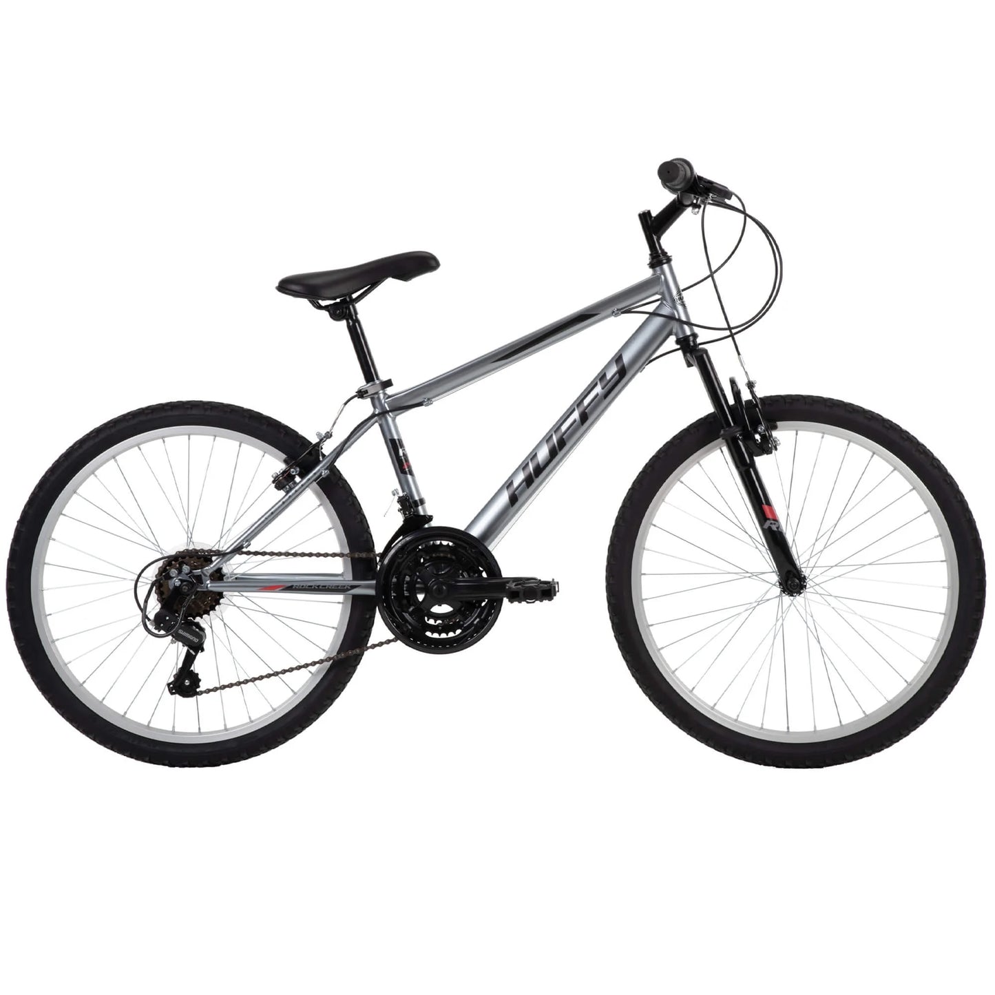 Refurbish  Huffy Rock Creek Mountain Bike, 24" Wheels, Adult Ages 13+, 18-Speeds, Grey