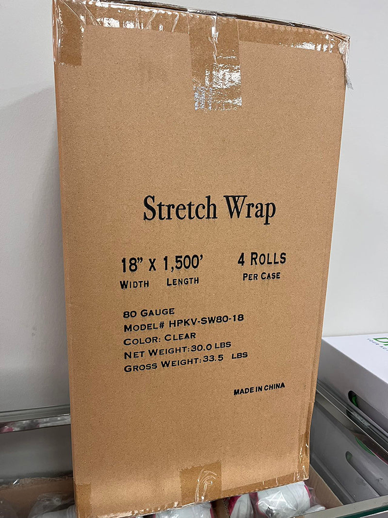 18"x 1500 FT Roll - 80 Gauge Thick + Heavy Duty .Stretch wrap Moving & Packing Wrap. Industrial Strength, Plastic Pallet Shrink Film Ideal for Furniture, Boxes, Pallets… (White, 4 Pack)