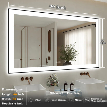 60" X 36" This wall mirror is a Practical and decorative mirror