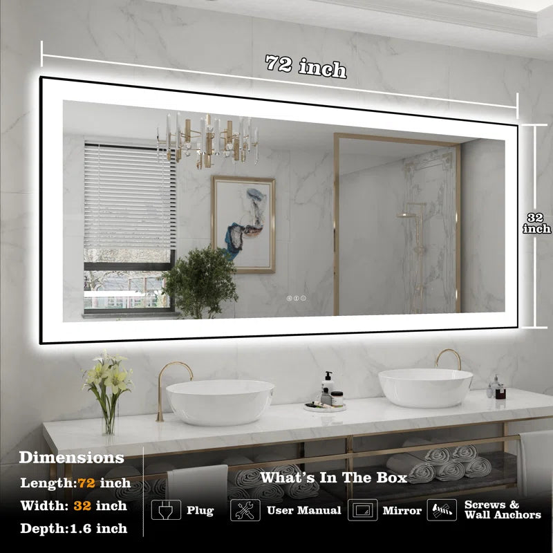 72" X 32" This Wall Mirror Is A Practical And Decorative Mirror