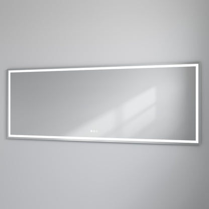 36" x 94"Dokes Frameless Anti-Fog LED Lighted Dimmable Wall Mounted Bathroom Vanity Mirror