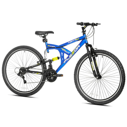 refurbish Kent Flexor Dual Suspension Mountain Bike, 29" Wheels, Adult Ages 14+, Blue