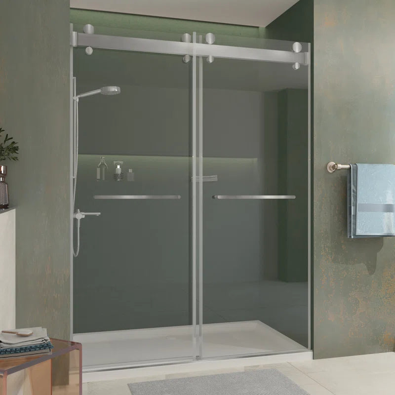 73" W x 79" H  Double Sliding Door Shower Door With Closing System