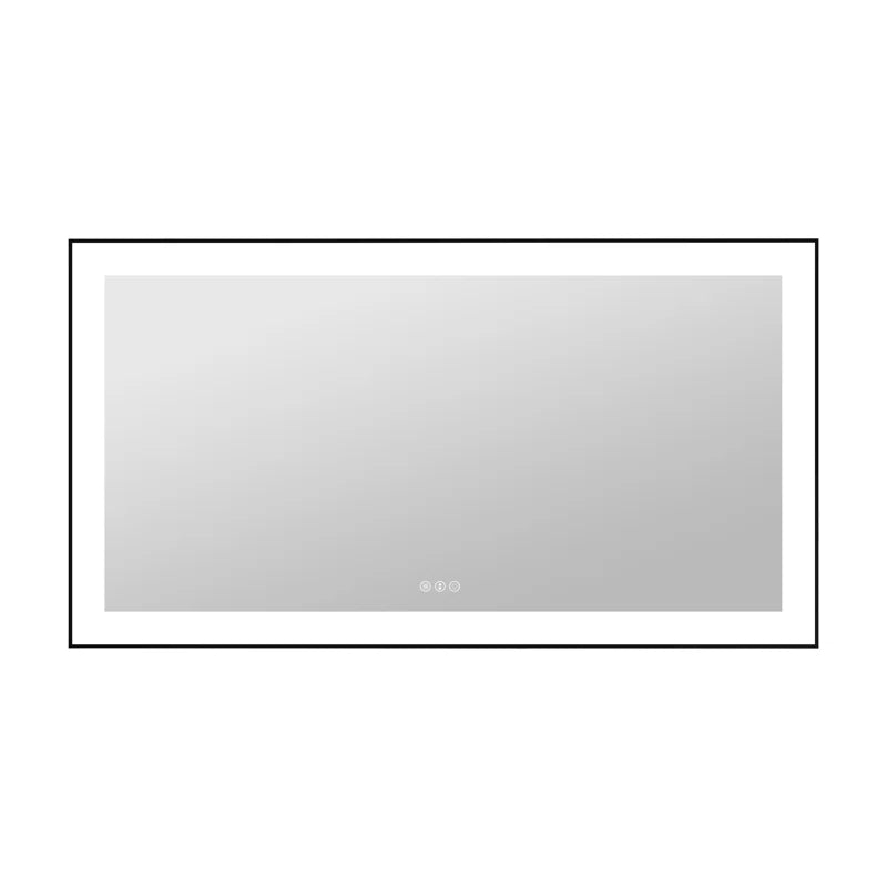 55" X 30" Tempered Glass Frameless LED Bathroom Mirror with Front and Backlight, Stepless Dimmable Wall Mirrors with Anti-Fog, 3 Colors, LED Vanity Mirror(Horizontal/Vertical)