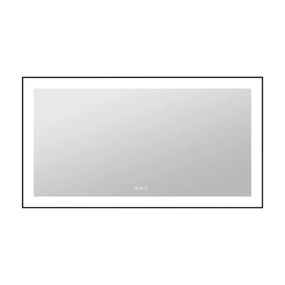 55" X 30" Tempered Glass Frameless LED Bathroom Mirror with Front and Backlight, Stepless Dimmable Wall Mirrors with Anti-Fog, 3 Colors, LED Vanity Mirror(Horizontal/Vertical)