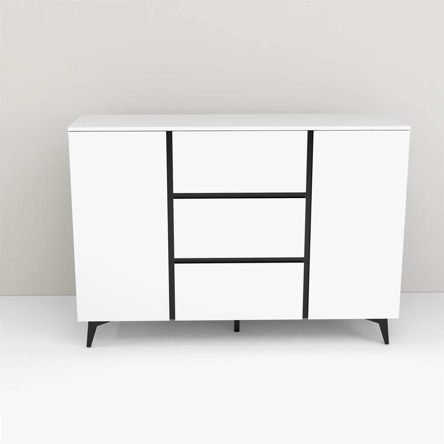 3 Drawers and 2 Doors Light Luxury Sideboard Buffet Cabinet