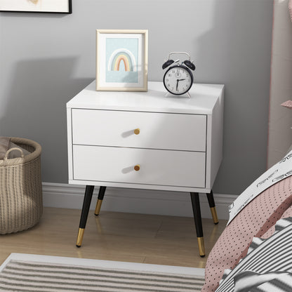 2 Drawers Nightstands (WHITE)