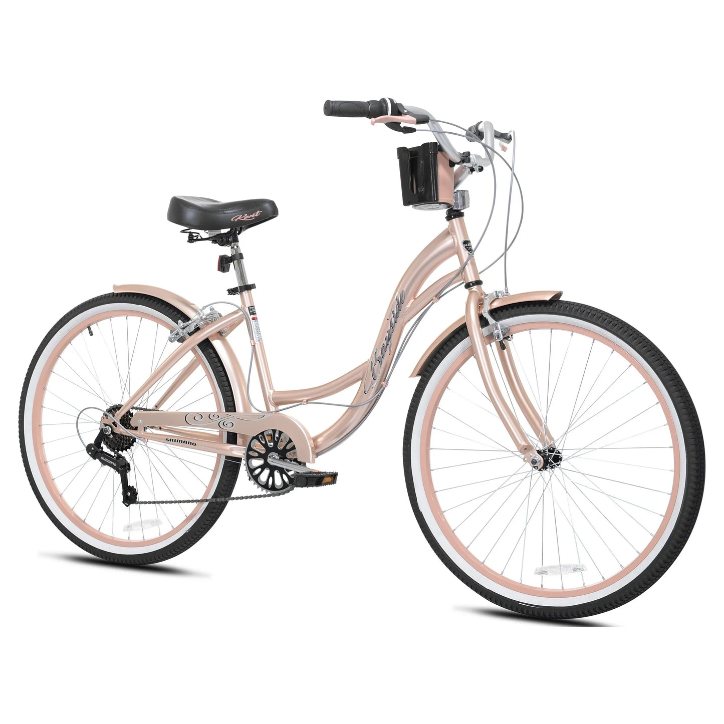 Refurbish Kent Bayside Cruiser Bike, 26" Wheels, Adults Ages 13+ Years, Rose Gold78