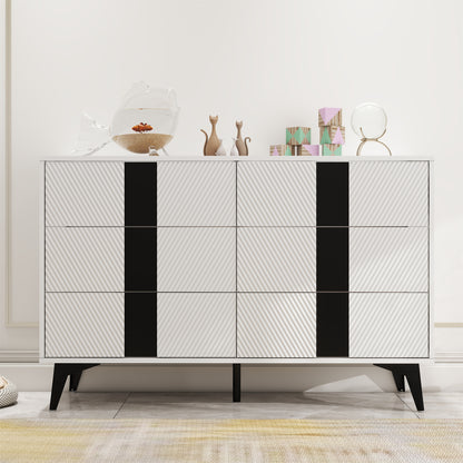 White blister six-drawers dresser cabinet