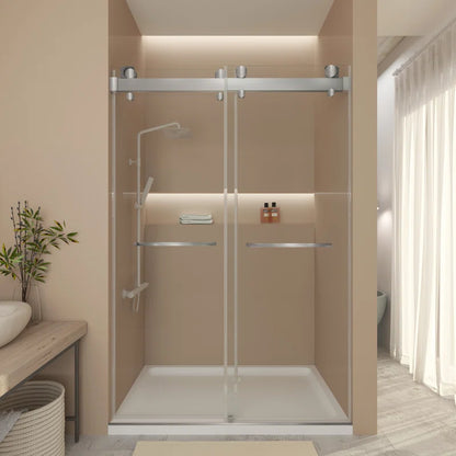 60" W x 79" H Frameless Shower Door with Advanced Closing System