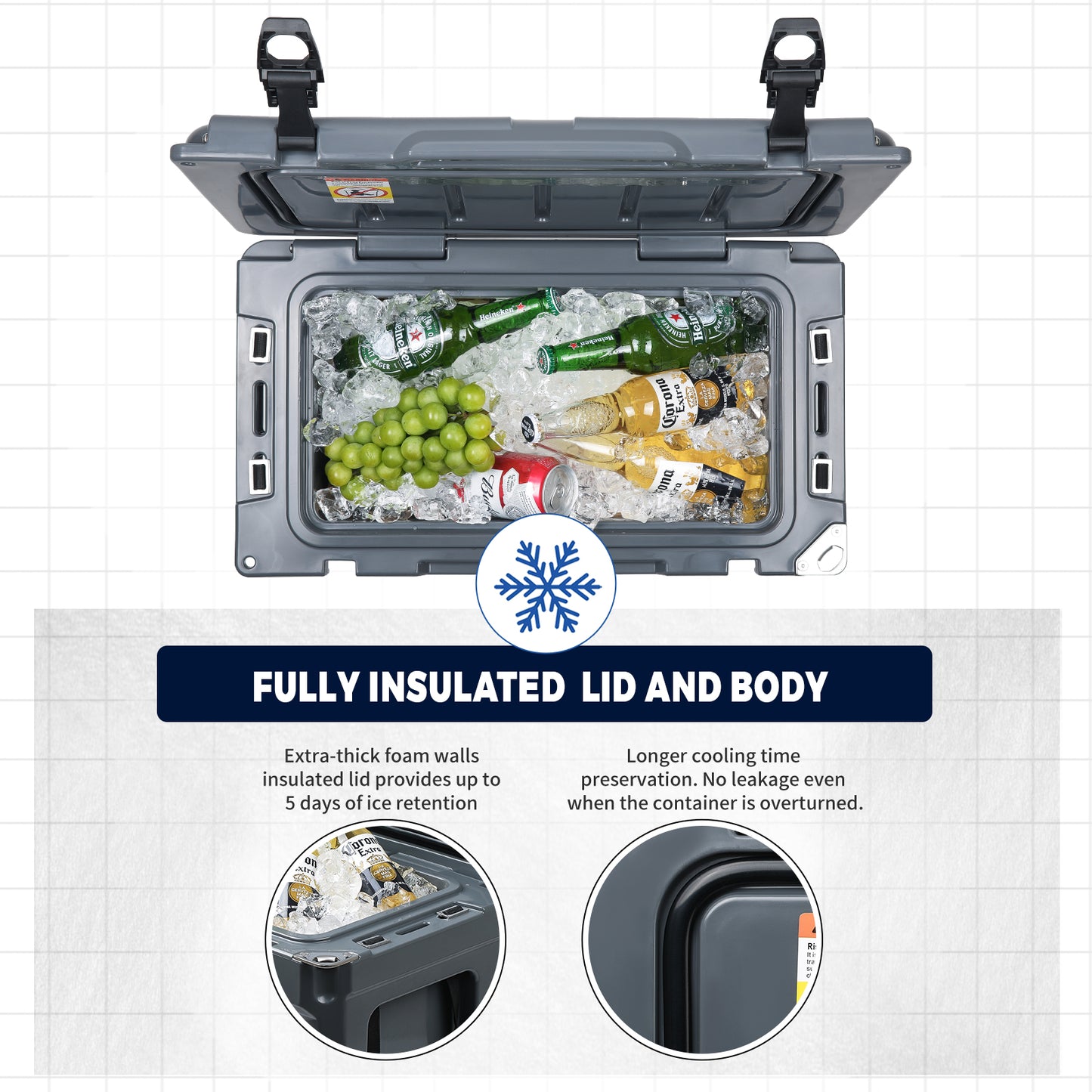 30Qt New Gray Insulated Box